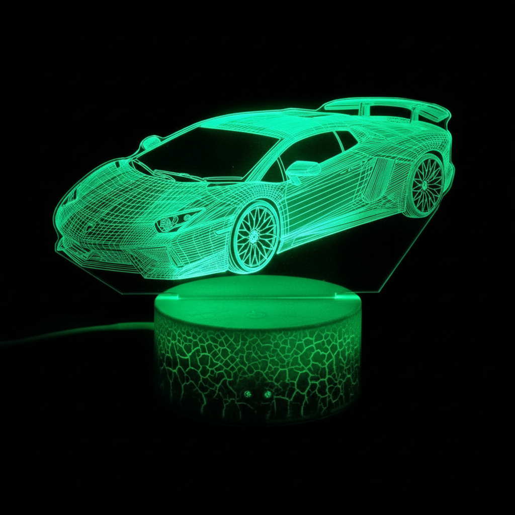 Zielona lampka LED samochód sportowy - wyższa rozdzielczość